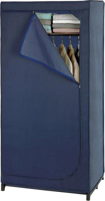 Wenko Kleiderschrank Business Dunkelblau mit Ablage und Kleiderstange, B/T/H: 75 x 50 x 160 cm - Bild 1