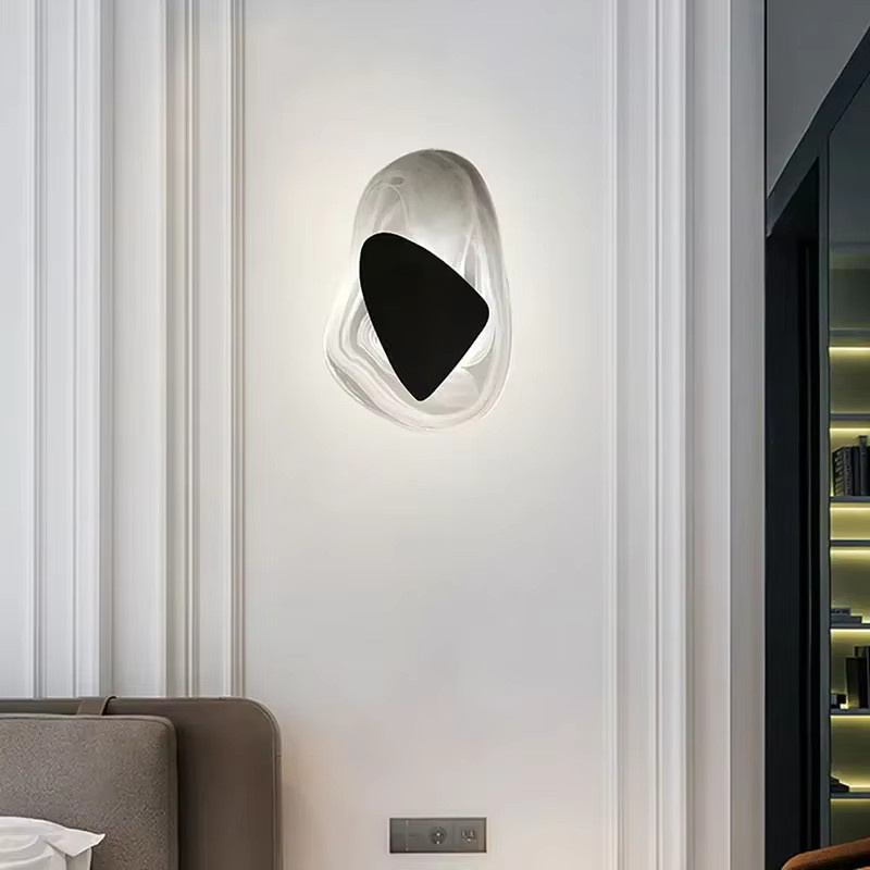 Moderne LED-Wandleuchte von Sanoni aus transparentem Kristallglas für Schlafzimmer, Flur und Terrasse in Warmweiß - Bild 4