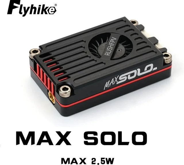 Rush Tank Max Solo 5,8 GHz 2,5 W VTX Video Sender mit CNC-Shell für RC FPV Langstrecken-Drohnen in Schwarz - Bild 1