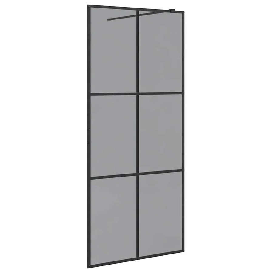vidaXL Walk-In Duschwand aus gehärtetem Glas in Schwarz, B: 90 cm, H: 195 cm - Bild 2