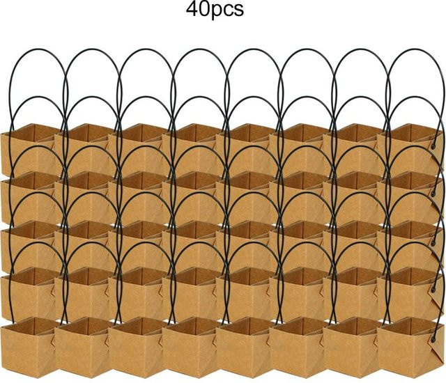 Binchi Mini-Kraftpapier-Blumentopf für Sukkulenten und Pflanzen, Braun, Durchmesser: 6 cm, Höhe: 5 cm - Bild 1