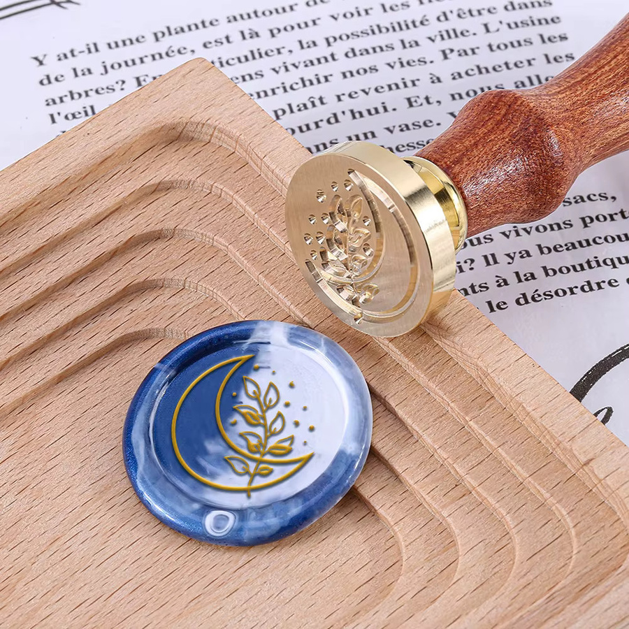 Sun Star Wachssiegel-Stempel Mond mit Häschen-Fee aus der Sun Star Crescent-Serie für DIY-Hochzeitseinladungen und Kartenherstellung - Bild 1