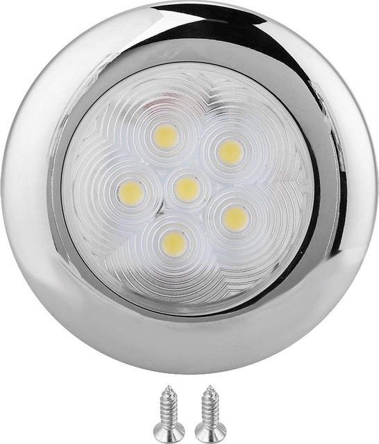 Neoglint LED Dome Licht für Marine Boote und Yachten, 6 LED, Edelstahl, Weiß/Grau, 12V DC - Bild 1