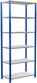 Schulte Grundregal Steckregal MULTIplus150 mit 6 Fachböden und Kreuzstrebe, Farbe: Blau, B/T/H: 250 x 100 x 50 cm - Bild 1