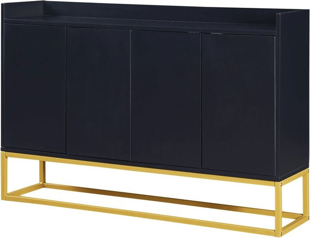 okwish Sideboard mit 4 Türen in Schwarz für dein Esszimmer, B/H/T: 120 x 80 x 30 cm - Bild 1