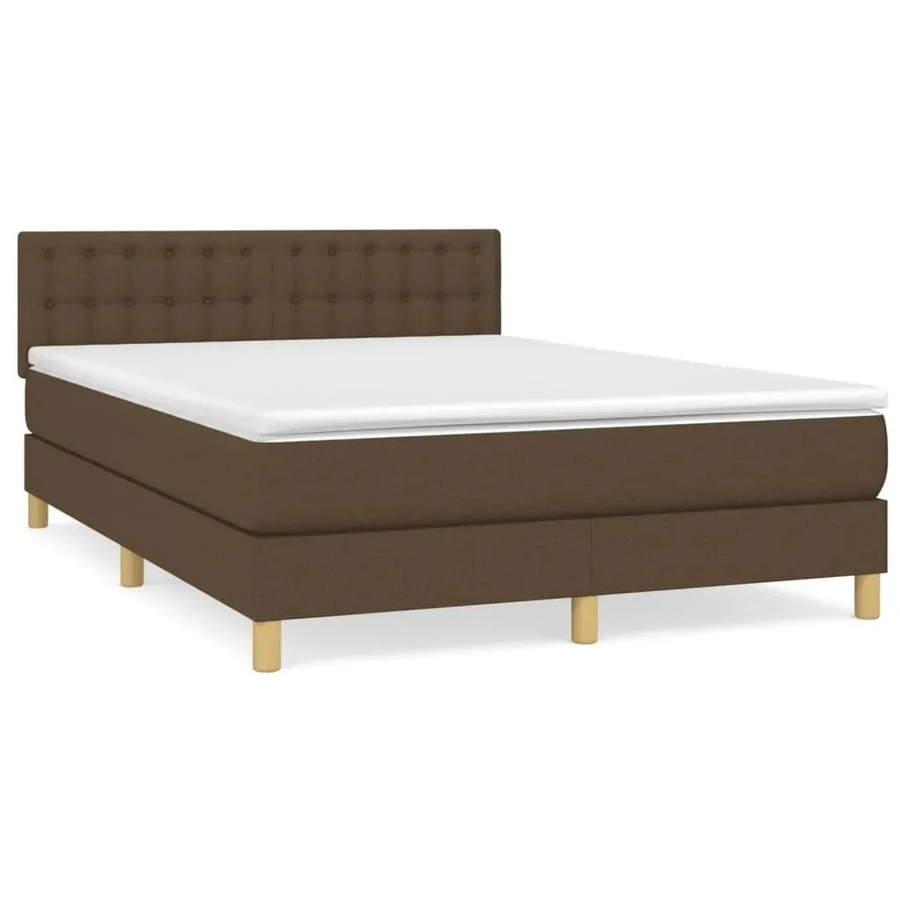 vidaXL Boxspringbett mit Matratze in Braun aus Stoff, B/T: 140 x 190 cm - Bild 2