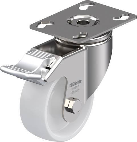 Blickle Lenkrolle LKPXA-PO 80G-FI mit Feststeller, Farbe Weiß, Edelstahl, Rad-Durchmesser: 8 cm, Tragfähigkeit: 120 kg - Bild 1
