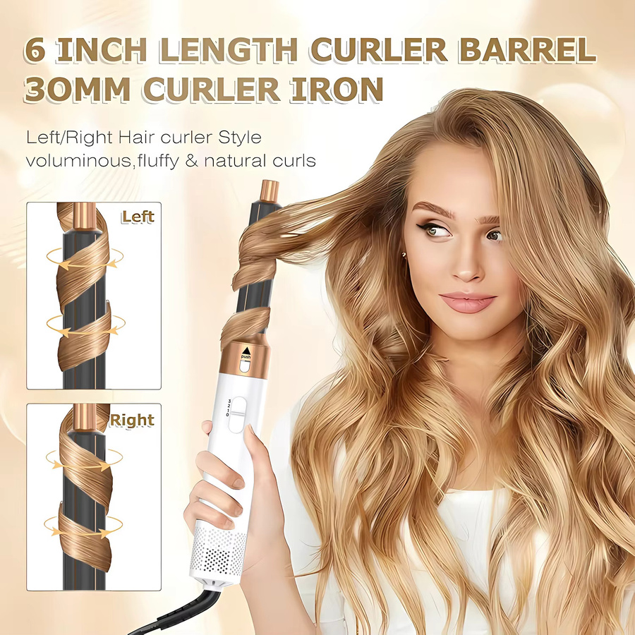 IROVNE 5-in-1 Heißluftkamm, Haartrockner, Lockenstab, Glätteisen, Unisex - Bild 2