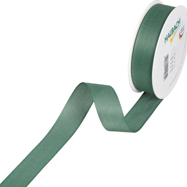 Halbach Dekoband in Baumwolloptik aus Polyester, Farbe: Salbei dunkel, Breite: 2,5 cm, Länge: 5 m - Bild 1