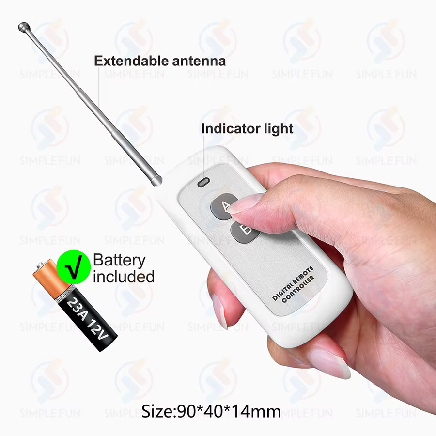 SLMPLEFUN RF 433 MHz Universal Fernbedienung mit 500 Meter Reichweite, 1527 Lerncode Sender in Weiß - Bild 2