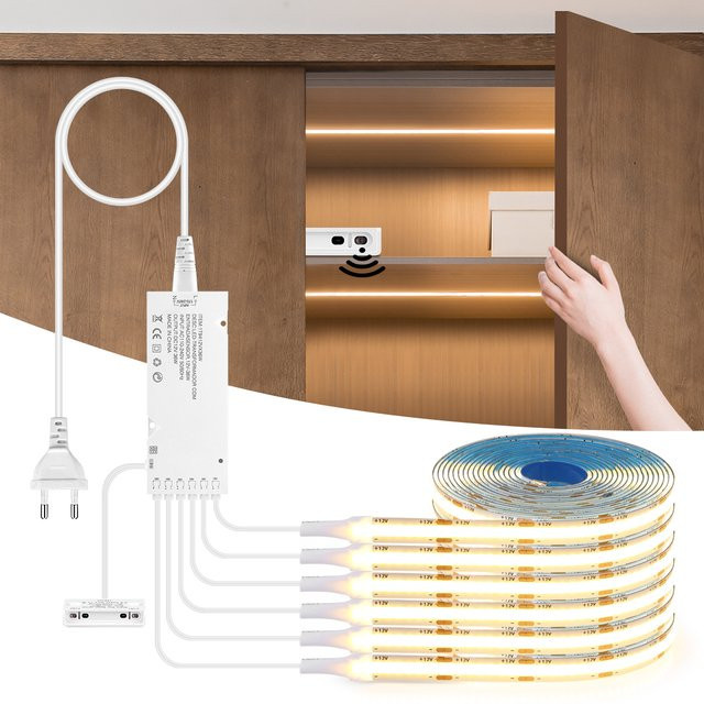Rybakov COB LED Streifen Schrankleuchte mit IR Näherungssensor in Weiß - Bild 1