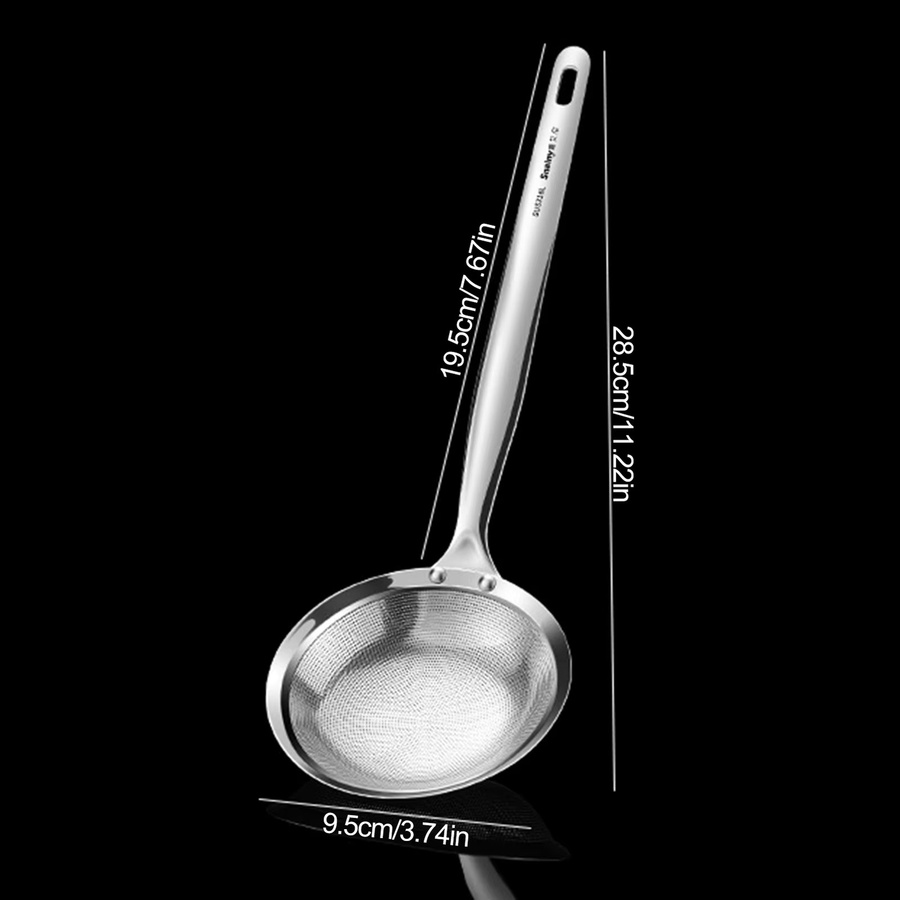 ACRDK Fettskimmer aus Edelstahl mit feinmaschigem Sieb in Silber, rund, Breite: 28,5 cm, Höhe: 9,5 cm - Bild 6