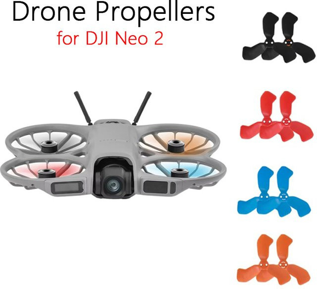 DJI Neo 2 Ersatzpropeller Set: Langlebige und geräuscharme Schnellwechsel-Drohnenblätter in verschiedenen Farben - Bild 1