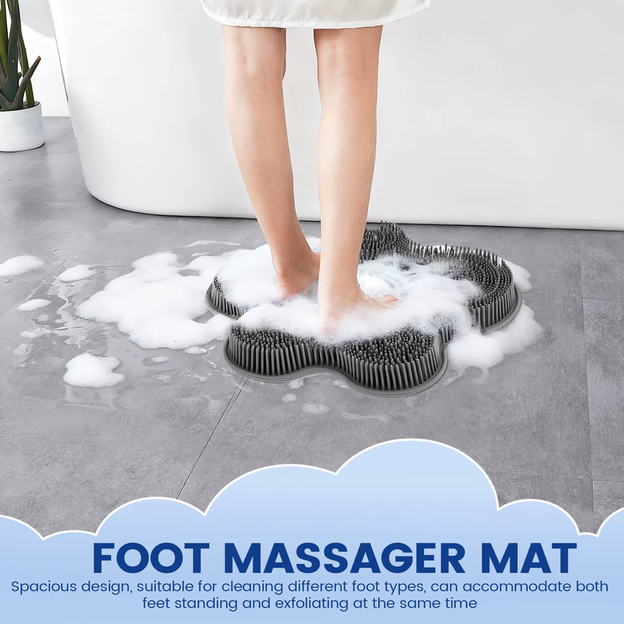 willstar Fußwäscher Silikon Massage Pad, grau, Unisex - Bild 4