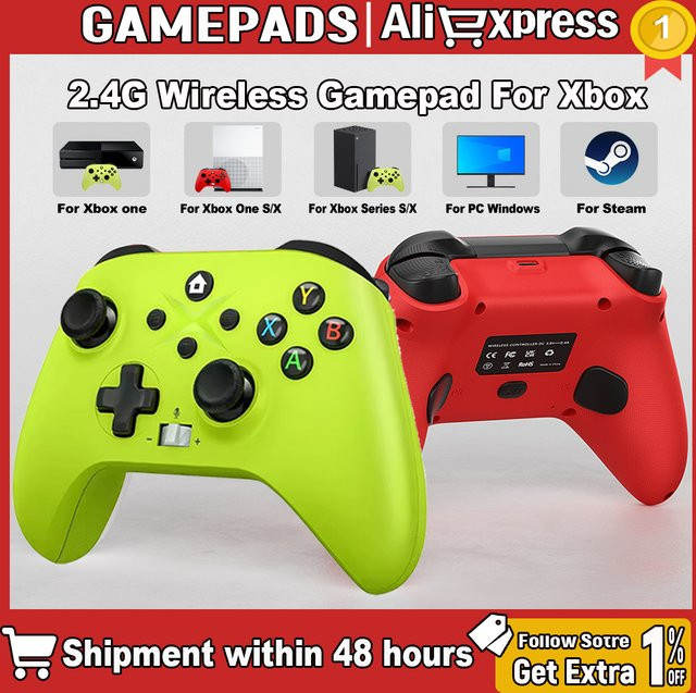 Bonacell Kabelloser Xbox Controller für Xbox One, Xbox Series X/S mit Sechs-Achsen-Gyro- und Turbo-Funktion - Bild 1
