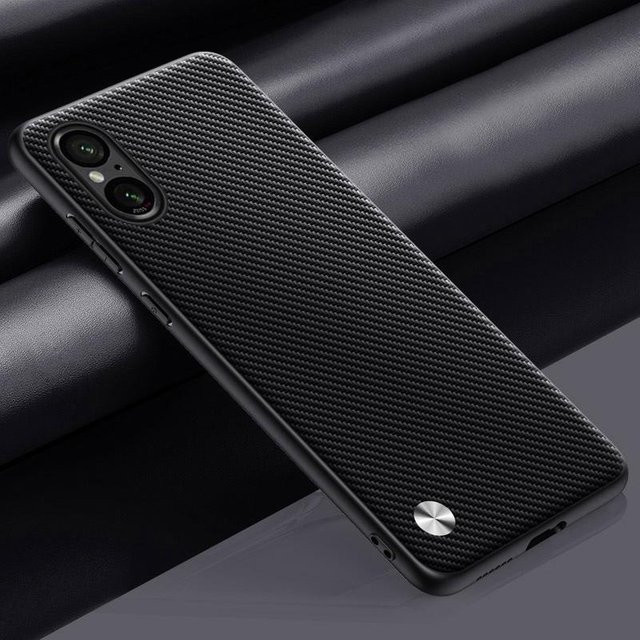 Aveuri Luxus-PU-Lederhülle für Sony Xperia 5 V in Schwarz, Stoßfeste Silikon-Handyhülle mit mattem Finish - Bild 1