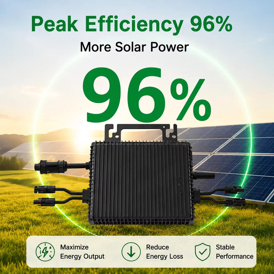 Sukflow Solar-Wechselrichter 800 W/2400 W Plug-and-Play DC-zu-AC-Stromwandler für Solarpanels im Außenbereich - Bild 6
