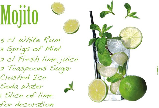Komar Deko-Sticker Mojito Selbstklebefolie bunt B/H: 100 x 70 cm - Bild 1