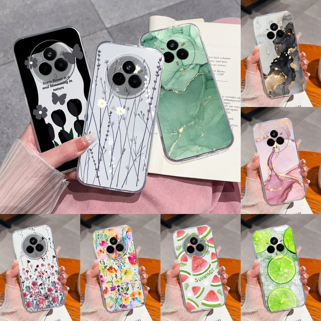 Transparentes Realme 14 Pro Plus Schutzcase mit Gradienten-Blumenmuster und Anti-Drop-Funktion - Bild 1