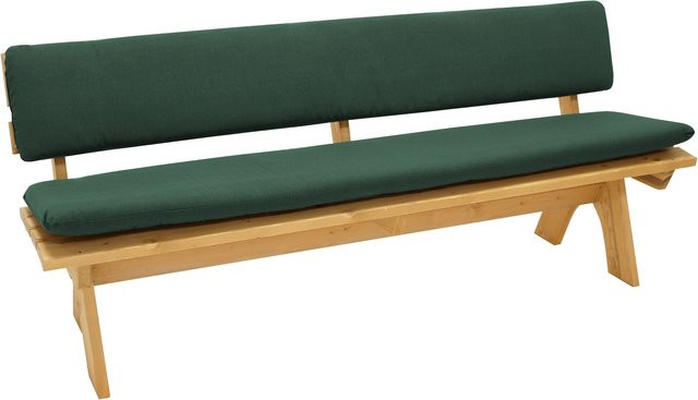 DEGAMO Auflagenset DALLAS für 4-Sitzer Bank, 195 cm, dunkelgrün, 2-teilig - Bild 1