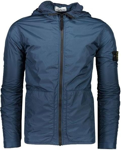 Stone Island Herrenjacke, Kapuze, einfarbig, plissiert, langärmlig, dunkelblau - Bild 1