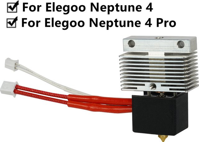 Elegoo Neptune 4 Pro Hotend-Kit mit Heizpatrone, 24V Thermistor und Heizblock in Silber - Bild 1