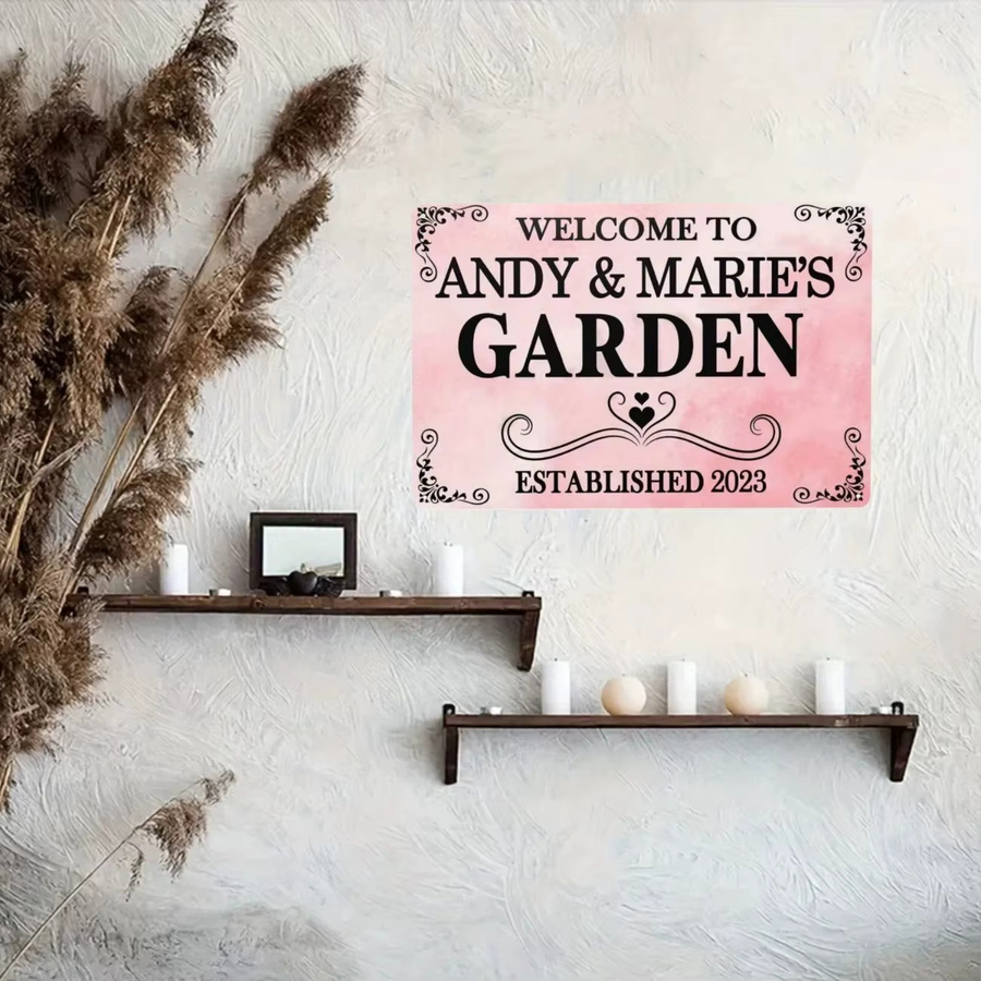 CIFBUY Personalisiertes Vintage-Garten-Metallschild als individuelles Wanddekor für Terrasse, Gewächshaus oder Gartenhaus - Bild 3