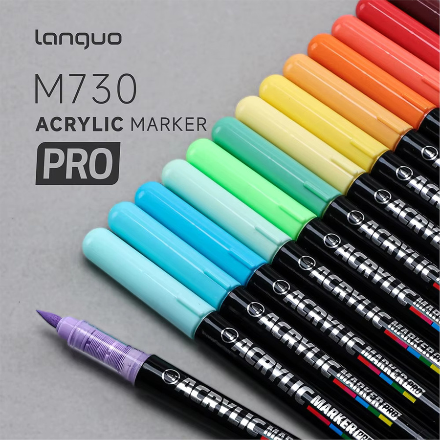 Languo Acryl-Pinselmarker-Set mit 48 Farben und automatischem Tintenkontrollsystem in Mehrfarbig für DIY-Zeichnen und Basteln - Bild 4