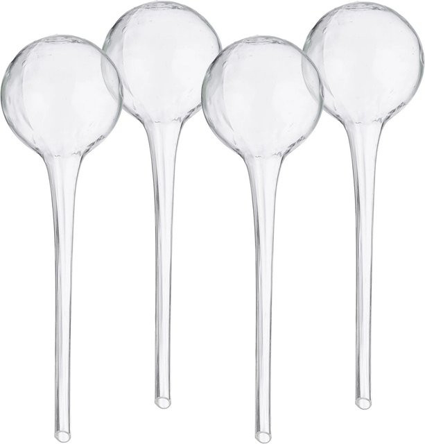 Relaxdays Selbstbewässernde Bewässerungskugeln aus Glas in Transparent, 4er Set, Höhe: 30 cm, Durchmesser: 9 cm - Bild 1