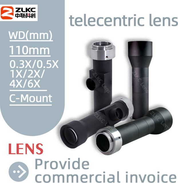 ZLKC Telezentrisches C-Mount Objektiv für Bildinspektion, Farbe: Schwarz - Bild 1