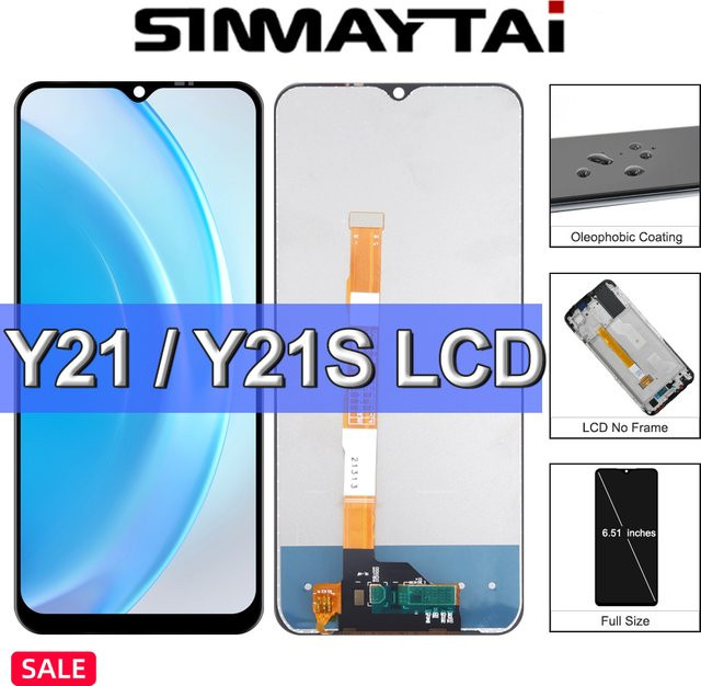 LCD Display Touch Screen Ersatz für Vivo Y21 und Y21s in Schwarz - Bild 1