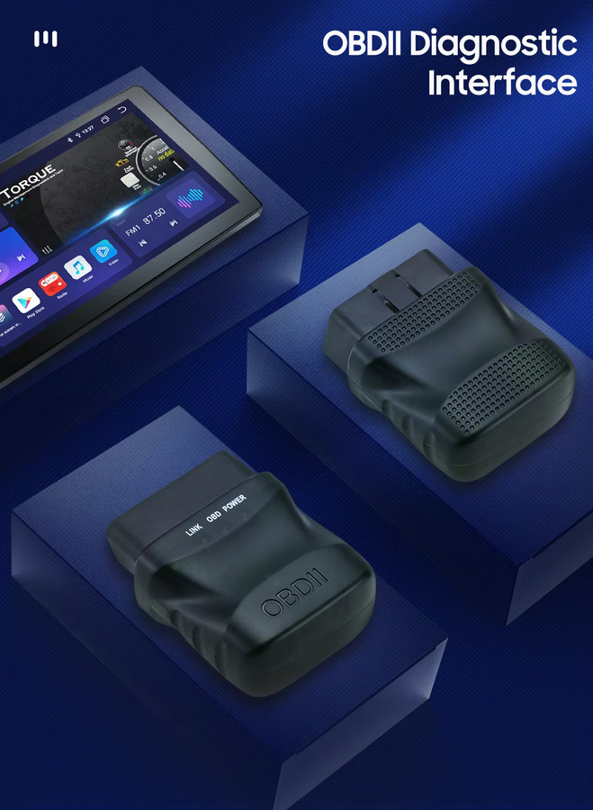 Hizpo Autoradio PJ-908 mit Bluetooth, OBD2-Scanner, Navigation und Audio-Video-Funktion in Schwarz - Bild 1