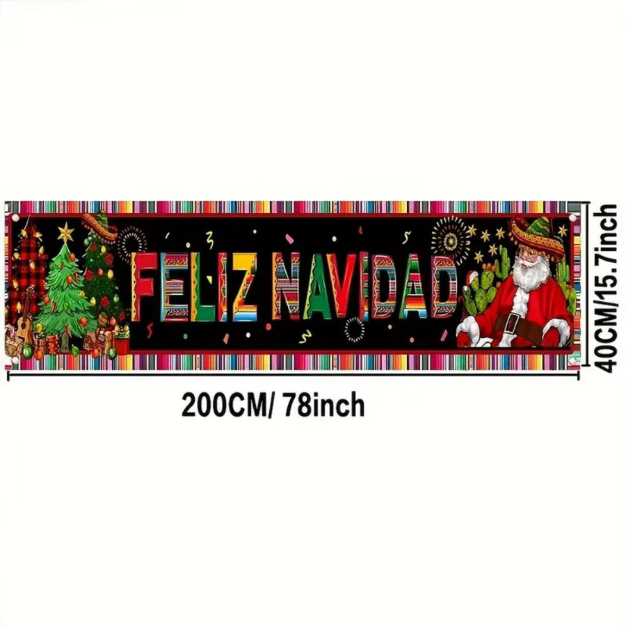 VIKAMA Frohe Weihnachten Banner in Mehrfarbig als Partydeko und Gartenparty Hintergrunddekoration - Bild 2