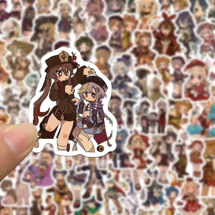 Rspctou Genshin Impact Aufkleber, Cartoon Anime-Sticker, Set - Bild 3