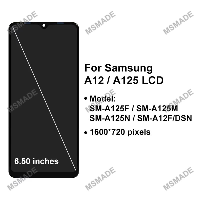 Samsung Galaxy A12 Ersatz LCD Display mit Touchscreen Digitalisierer in Schwarz für SM-A125F und SM-A125H - Bild 2