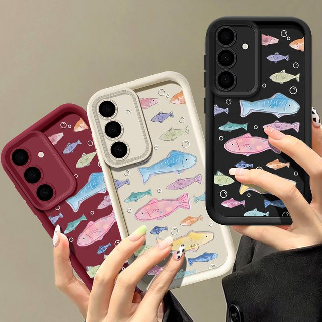 Bunte Fische TPU Schutzhülle für Samsung Galaxy S25 S24 Ultra S23 S22 Plus S21 S20 FE A56 A36 A26 A16 A55 A35 A15 in Multicolor - Bild 1
