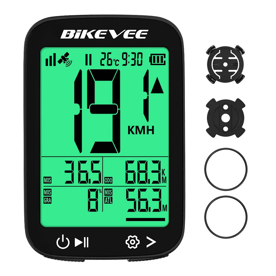 Bikevee Wasserdichter GPS-Fahrradcomputer in Schwarz mit Hintergrundbeleuchtung und multifunktionalen Funktionen für Rennrad und Outdoor-Sport - Bild 7