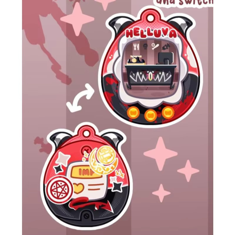 Bandai Helluva Boss Tamagotchi Schlüsselanhänger, Acryl-Ornament - Bild 3