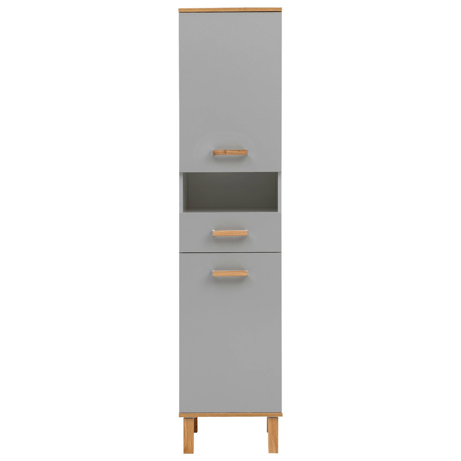 Hochschrank Padua von Möbelpartner in Grau Eiche Nachbildung im Landhausstil, B/H/T: 40,4 x 178,5 x 35 cm - Bild 2