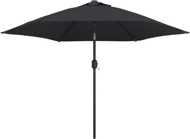 furnicato Sonnenschirm mit Metall-Mast in Schwarz mit 300 cm Durchmesser - Bild 1