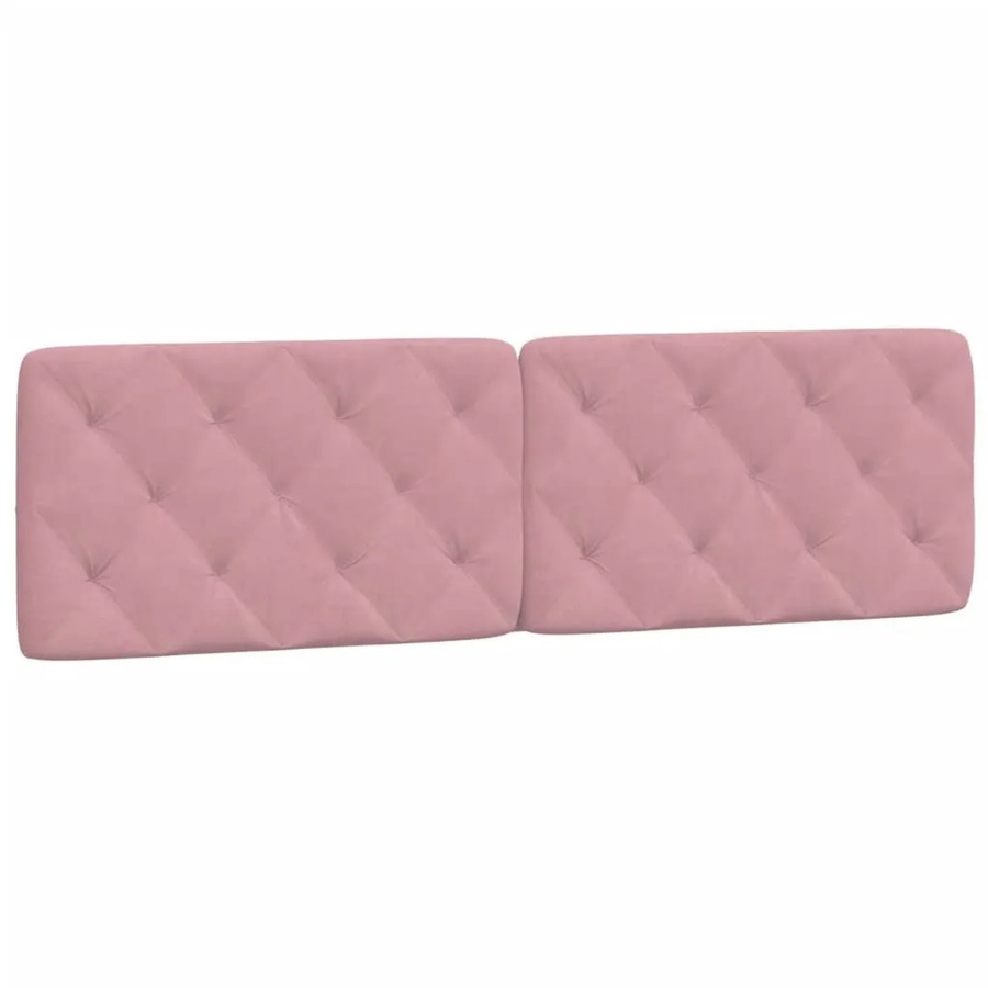 vidaXL Kopfteil-Kissen aus Samt in Rosa mit Rauten-Heftung, Breite: 180 cm - Bild 2