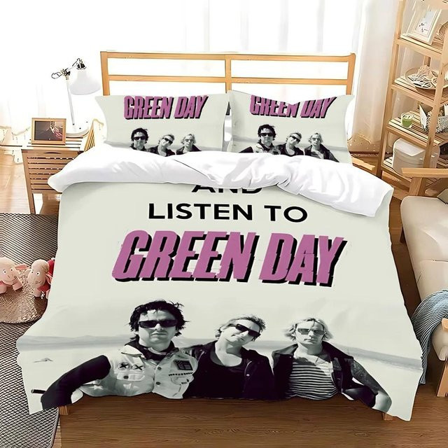 Green Day American Idiot Bettwäsche-Set aus Mikrofaser, Weiß, B/H: 200 x 230 cm - Bild 1