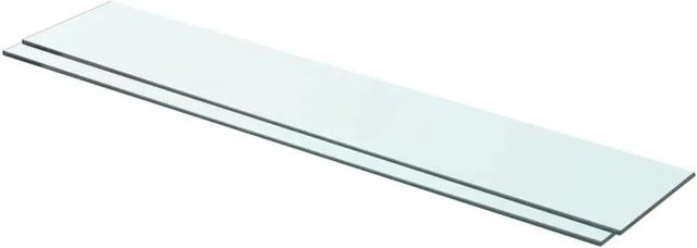 2er-Set vidaXL Regalböden aus transparentem Hartglas, Breite: 80 cm, Tiefe: 15 cm, Höhe: 1,5 cm - Bild 1
