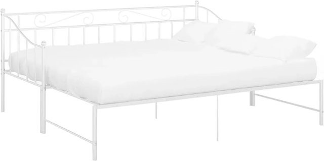 vidaXL Ausziehsofa Bettgestell aus Metall in Weiß für Wohnzimmer und Schlafzimmer - Bild 1