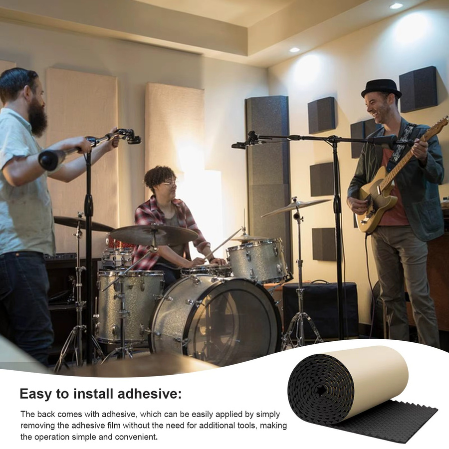 Ei Electronics Selbstklebende Akustikschaum-Schalldämmplatten in Eiform, Schwarz - Bild 3