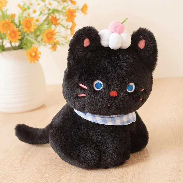 Yiran toy Miau Miau Kätzchen Puppe, Plüschtiere, Schwarz, 25cm - Bild 1