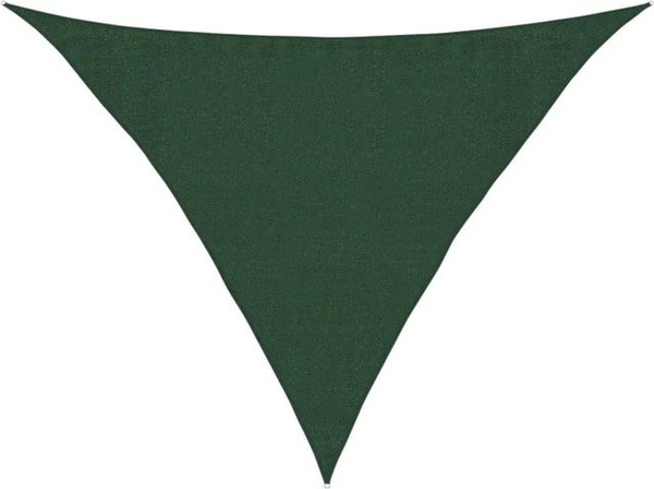 vidaXL Sonnensegel aus HDPE, dreieckig, Dunkelgrün, B/T/H: 3,5 x 3,5 x 4,9 m