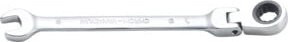 BGS Ratschenring-Maulschlüssel 6709 aus Chrom-Vanadium in Silber, abwinkelbar, SW 9 mm - Bild 1