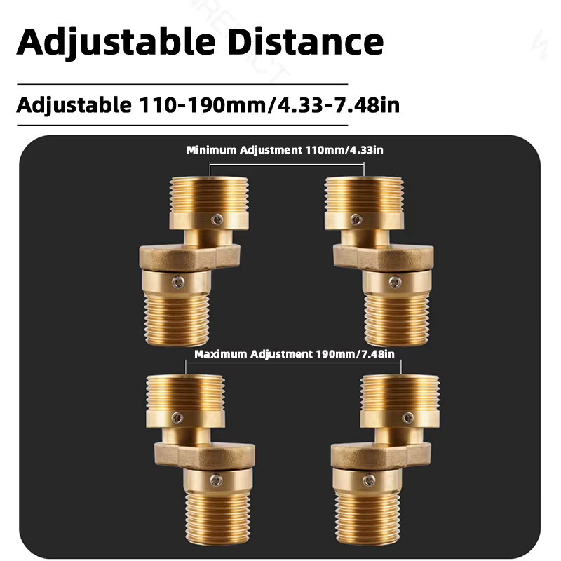 JIANGZILIU Duscharmatur-Adapter Wandmontage mit 360 Grad drehbarem Fußwinkel in Gold - Bild 3