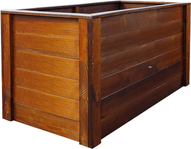 Andrewex Tischbett aus Teakholz in Anthrazit und Braun, B/T/H: 150 x 76 x 79 cm - Bild 1